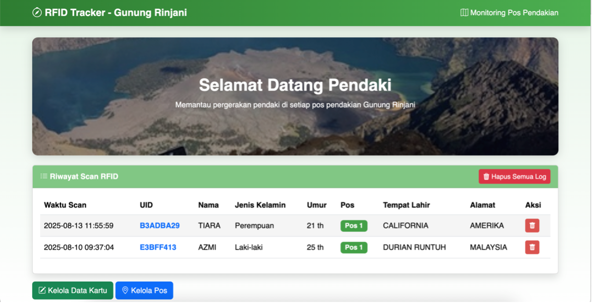 LORA DAN RFID UNTUK TRACKING PENDAKI GUNUNG